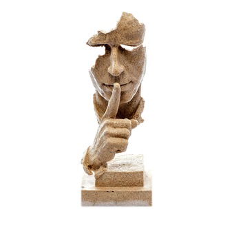 Statueta decorativa Silence, realizata din rasina si pulbere de piatra, 34,5 cm Statueta decorativa Silence, realizata din rasina si pulbere de piatra, 34,5 cm