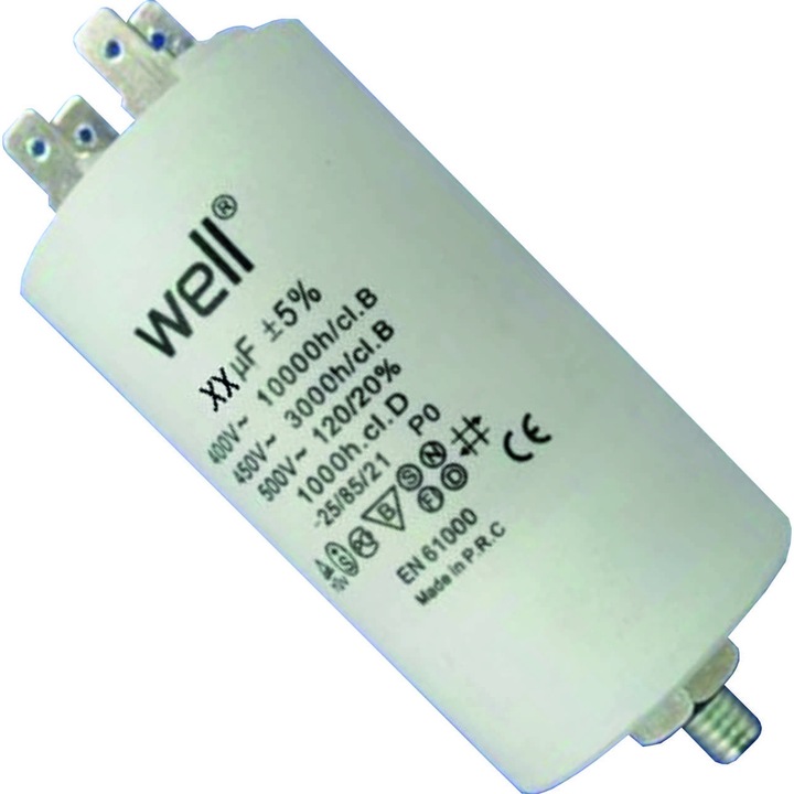 Well MOTOR-RUN-CAPACIT-10UF-400V-4PIN-WELL Motor kondenzátor: 10UF