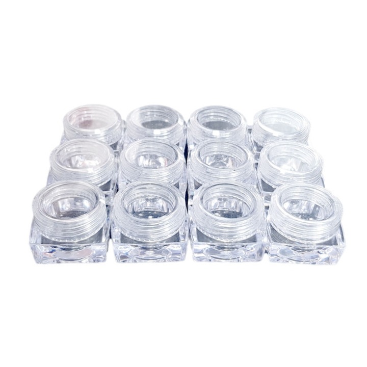 Set 12 recipiente din plastic, MoonbasaNails, 12 x 5 ml, 014, Transparent