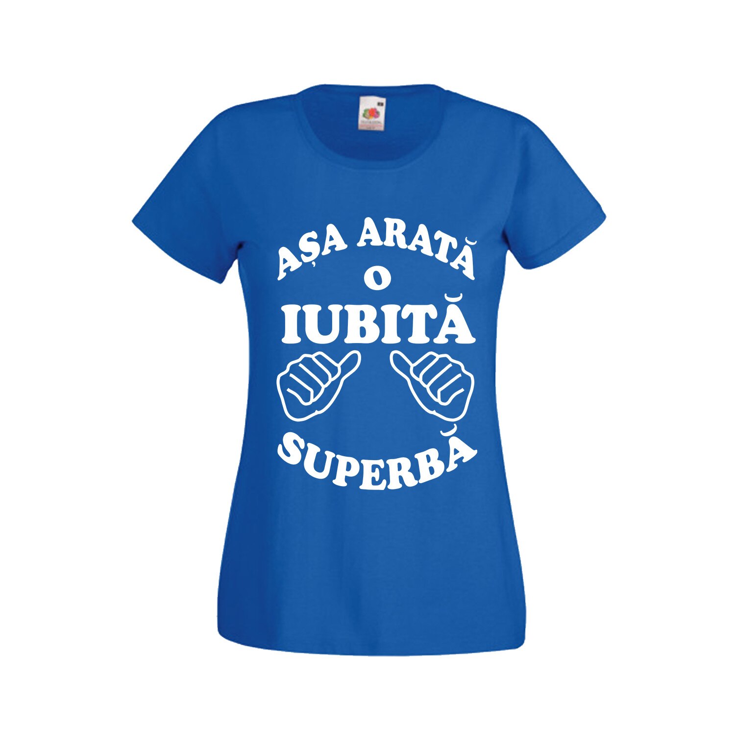Tricou personalizat Fruit of the loom Asa arata o iubita superba XXL albastru