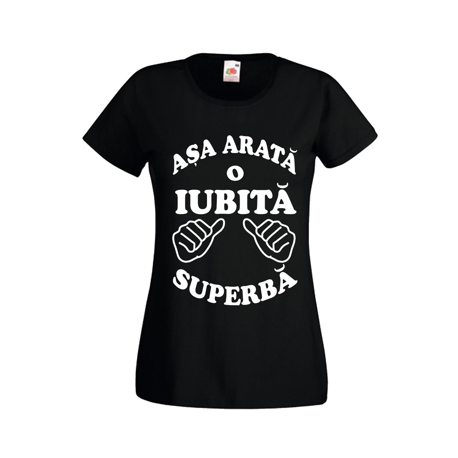 Tricou personalizat negru Asa arata o iubita superba S
