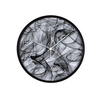 Ceas perete, produs DekoStore, pentru birou, living sau showroom, cu mecanism silentios, O incurcatura de... linii, diametru 30 cm, rama neagra din plastic Ceas perete, produs DekoStore, pentru birou, living sau showroom, cu mecanism silentios, O incurcatura de... linii, diametru 30 cm, rama neagra din plastic
