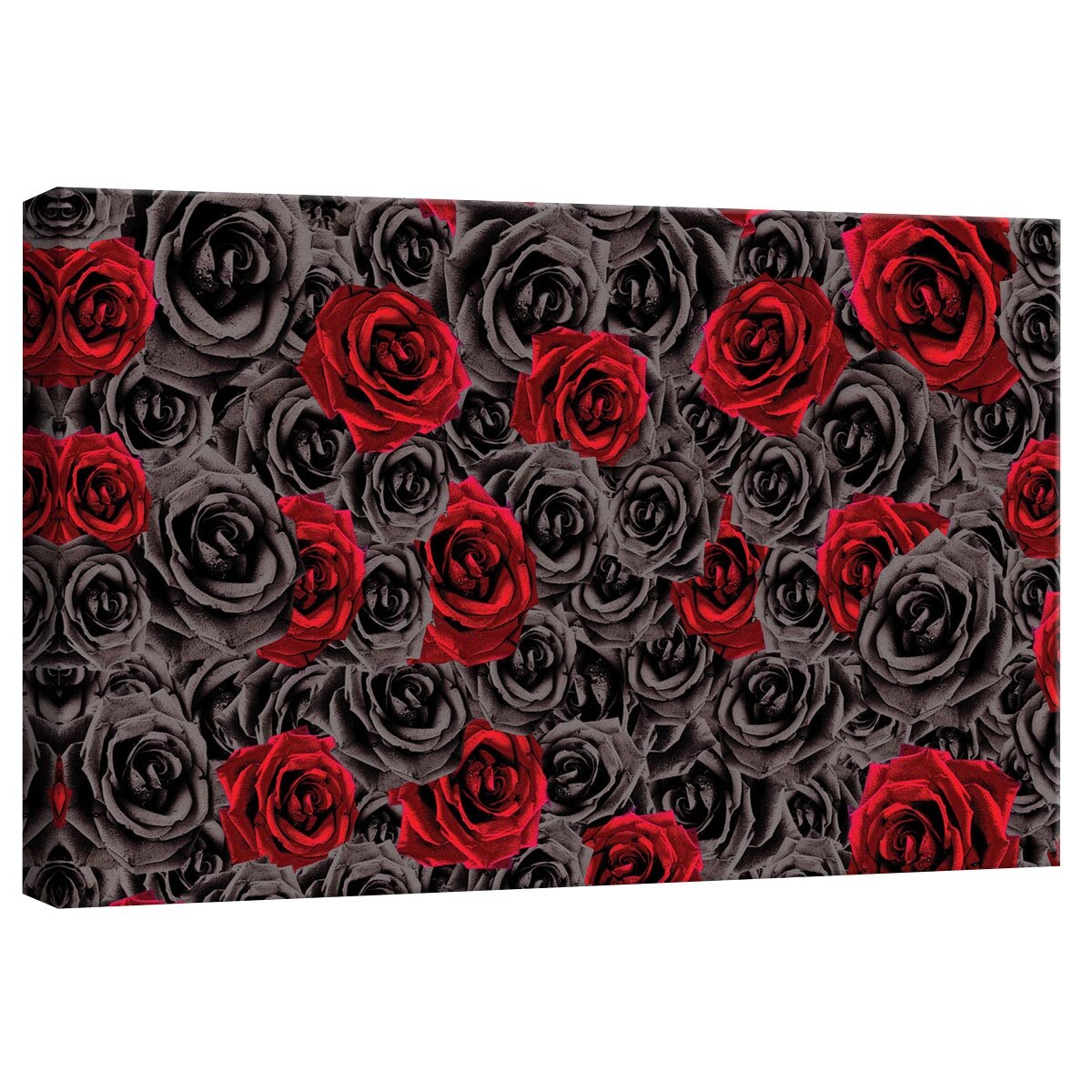 Tablou Canvas DEGRETS 78232 Trandafiri rosii - negru 3D, 40x60cm