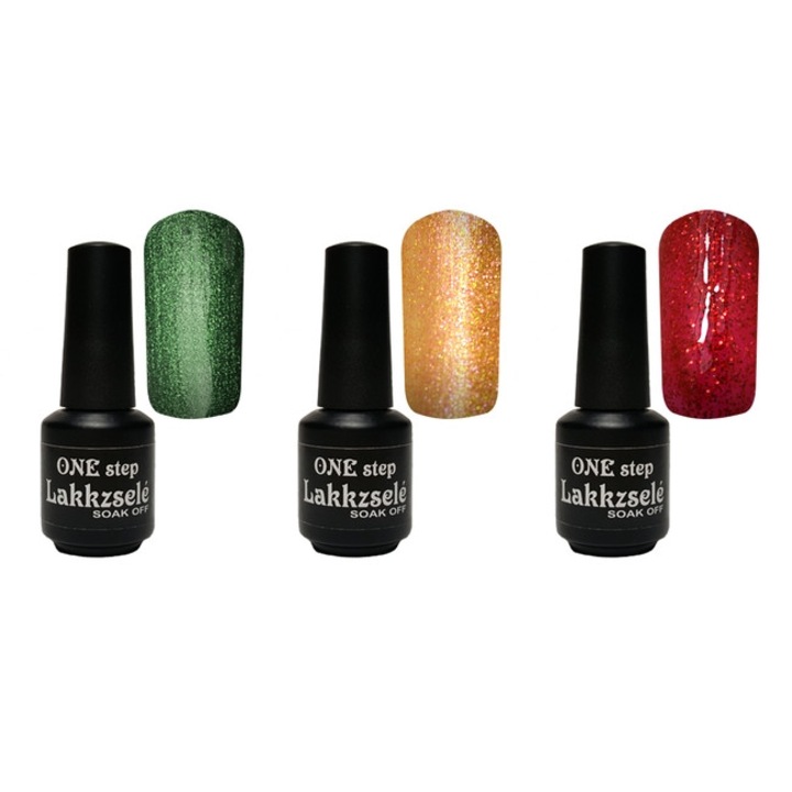 Set de trei oje cu gel One Step, Merry Xmas, MoonbasaNails, 5 ml, Multicolor