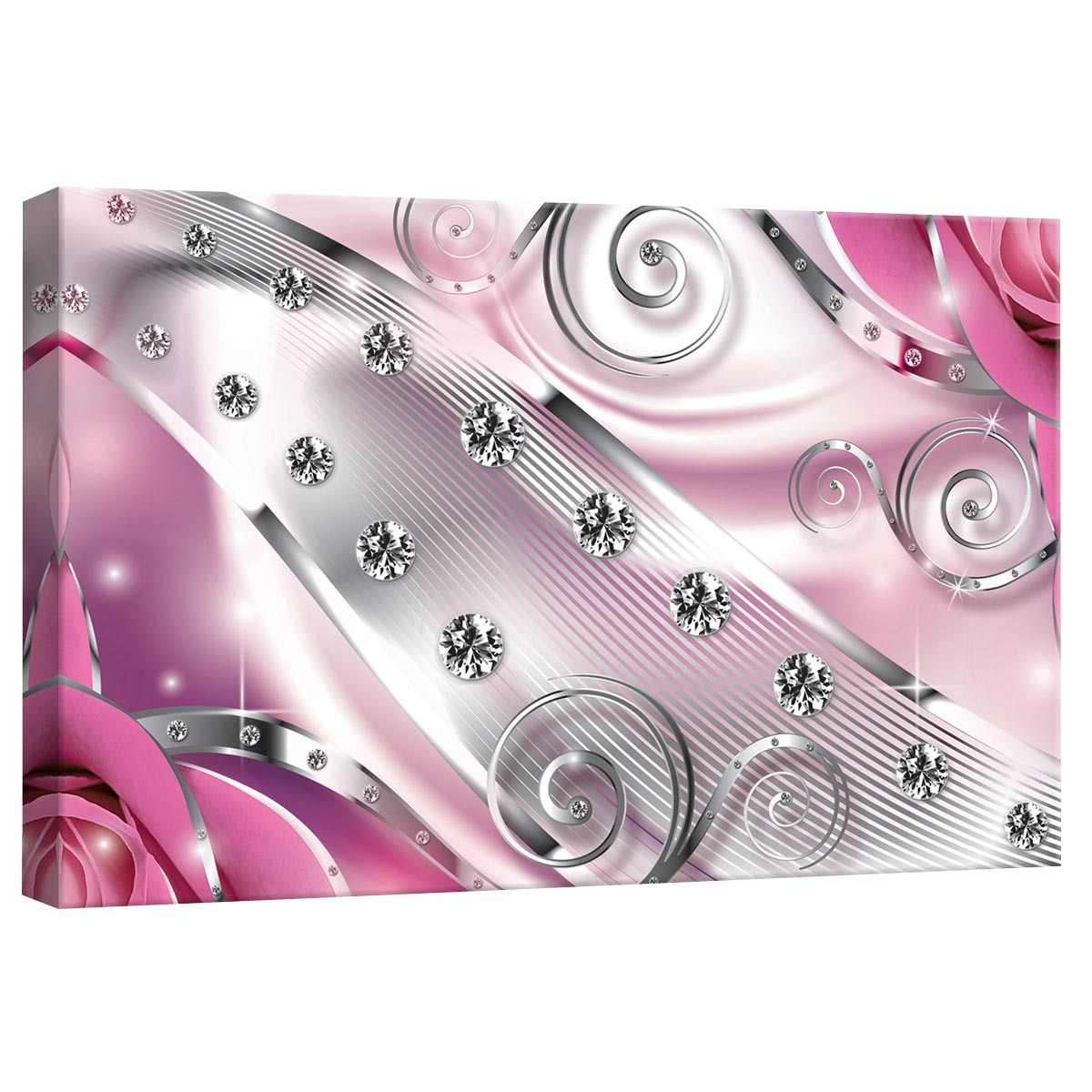 Tablou Canvas DEGRETS 78242 Diamant floral roz 3D, 40x60cm