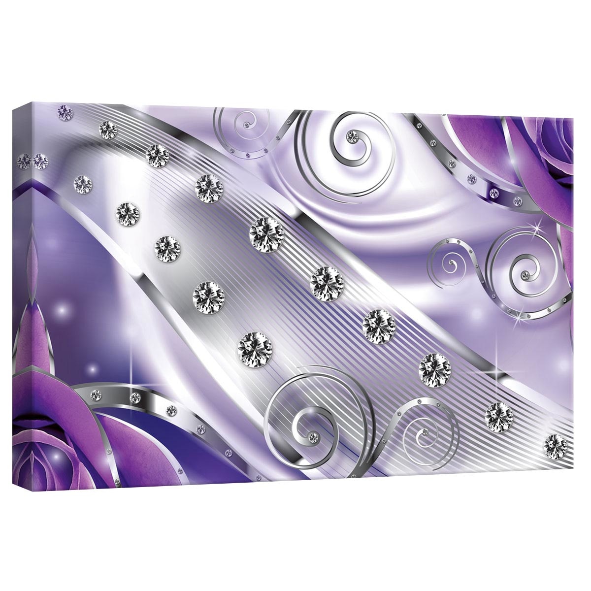 Tablou Canvas DEGRETS 78245 Diamant floral mov 3D, 40x60cm