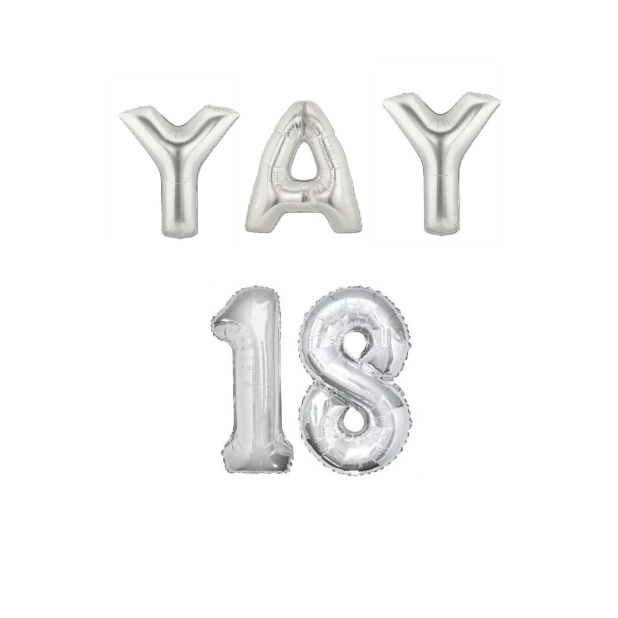 Set Baloane Aniversare, Majorat, Argintiu, 105 cm