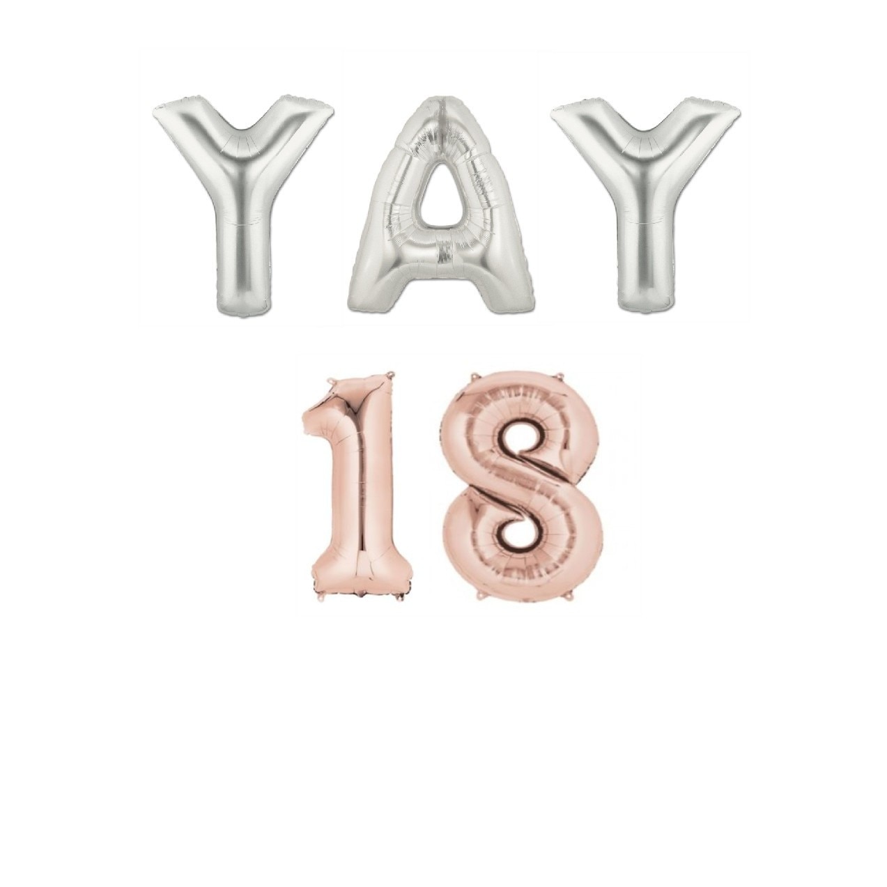 Set Baloane Aniversare, Majorat, Rose Gold, 105 cm