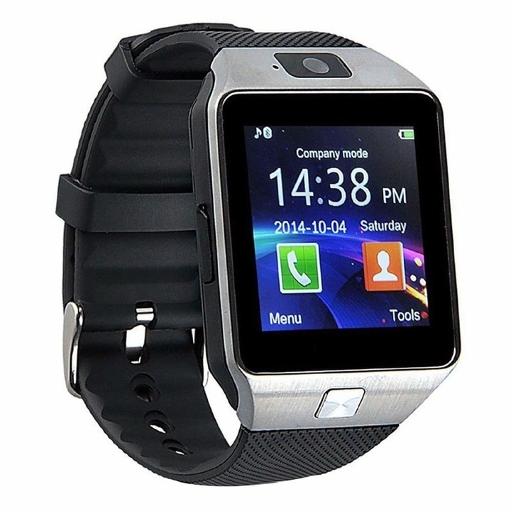 Смарт часовник DZ09 Premium, Sim карта, Bluetooth, Камера, microSD, Водоустойчив, Silver