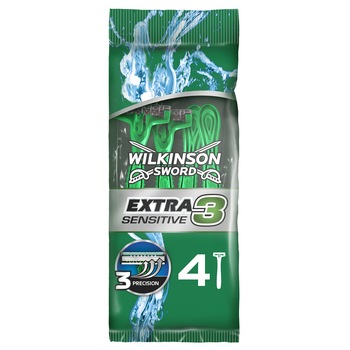Aparat de ras de unica folosinta Wilkinson Extra 3 Sensitive, 4 buc Aparat de ras de unica folosinta Wilkinson Extra 3 Sensitive, 4 buc