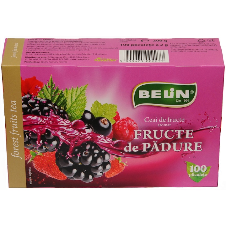 Чай Belin Standard, Горски плодове, 100 пакета, 200 гр.