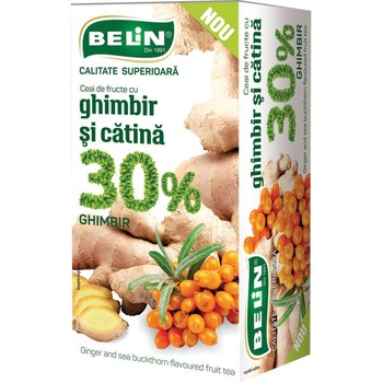 Ceai Belin de Fructe cu Ghimbir si Catina 30%, 20 plicuri, 40 gr. Ceai Belin de Fructe cu Ghimbir si Catina 30%, 20 plicuri, 40 gr.