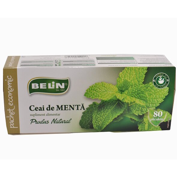 Ceai de plante Belin Menta, 80 plicuri, 104 gr.