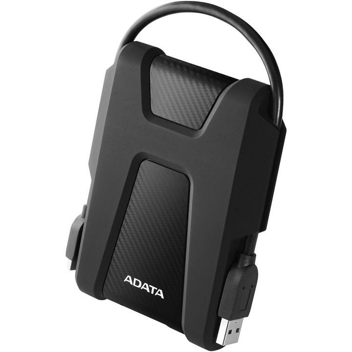 Външен хард диск ADATA Durable HD680 1TB, Shock Sensor, 2.5", USB 3.2, Черен