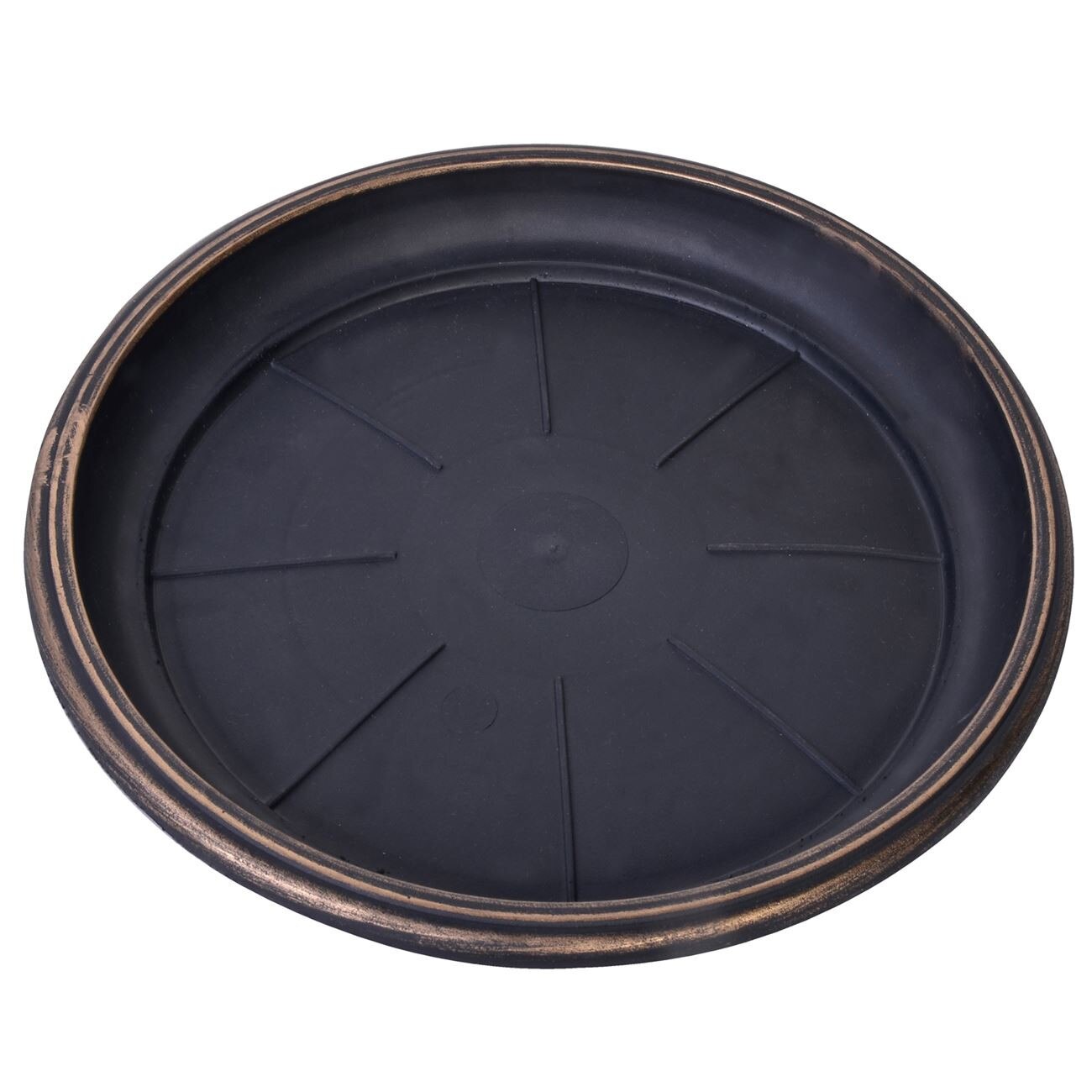 Suport pentru ghiveci, rotund, de plastic, negru - 27.5 × 3 cm