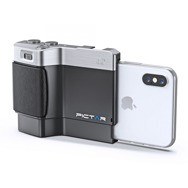 Калъф/Камера Pictar One Съвместима с Android и iOS X, XS, XS Max, XR, Алуминий, Черен/Сребрист