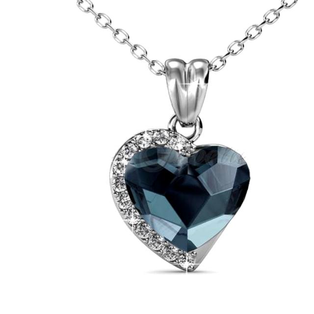 Colier MACARON cu cristale-albastru