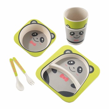 Set de masa si tacamuri pentru copii din fibra de bambus, FizioTab® Kids - Farfurie 2 compartimente, cana, bol, furculita si lingurita, serviciu de masa bebe, set hranire 5 piese, vesela mic dejun, pranz, cina, Panda Set de masa si tacamuri pentru copii din fibra de bambus, FizioTab® Kids - Farfurie 2 compartimente, cana, bol, furculita si lingurita, serviciu de masa bebe, set hranire 5 piese, vesela mic dejun, pranz, cina, Panda