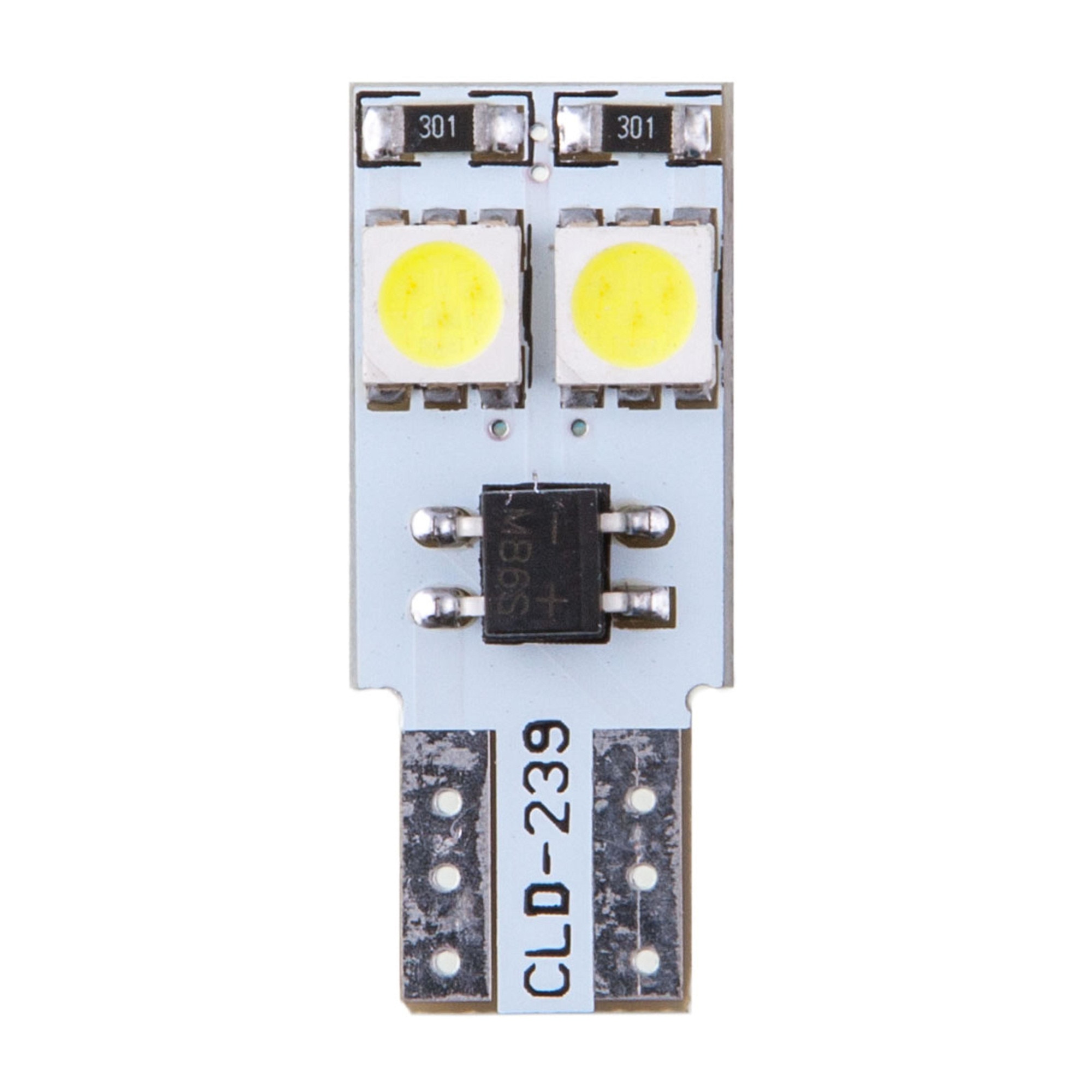 Set 2 bucati bec Led 12v t10 alb canbus 5050smd 92537 4cars