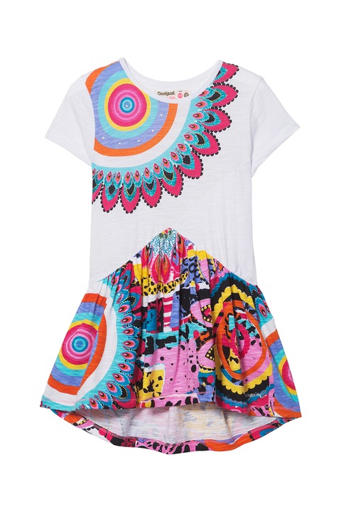 DESIGUAL, Bővülő fazonú ruha aszimmetrikus alsó szegéllyel, Többszínű, 140 CM