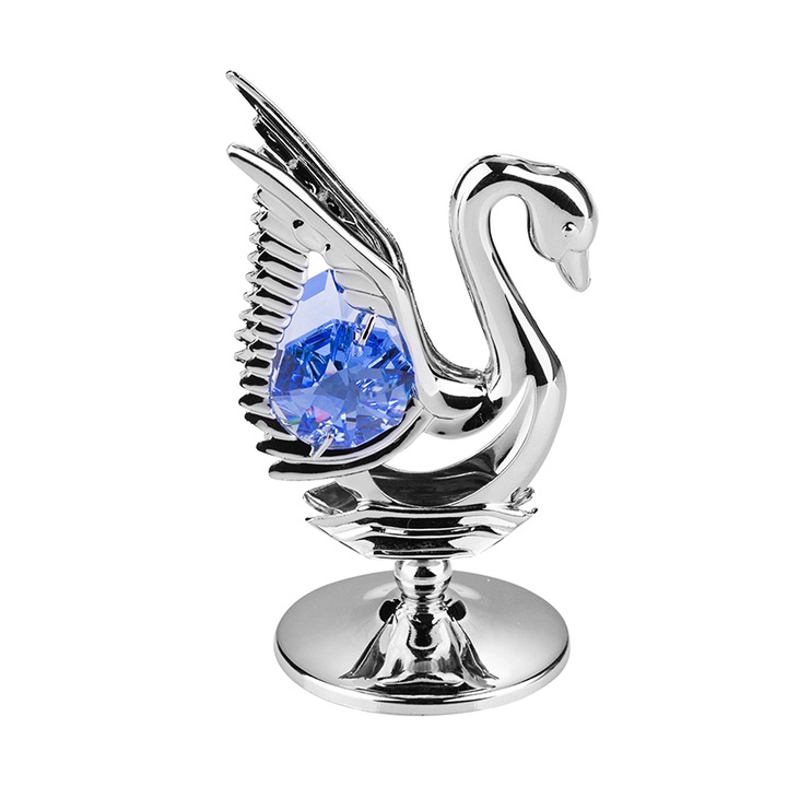 Лебед Димс-92 С компоненти на Crystal RY005, Сребрист, 6 см