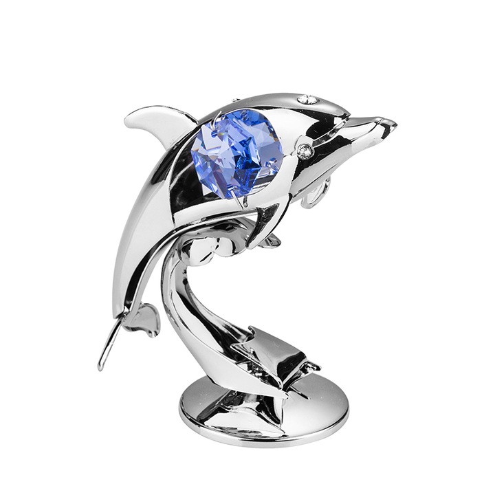 Делфин Димс-92 С компоненти на Crystal RY013, Сребрист, 6,5 см