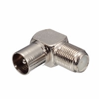 Conector Antena TV Unghi 90 Grade , Tip F , Metalic