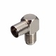 Conector Antena TV Unghi 90 Grade , Tip F , Metalic