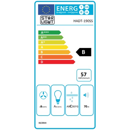 Hota incorporabila decorativa Star-Light HADT-190SS, Putere absorbtie 630.5 mc/h, 90 cm, Inox