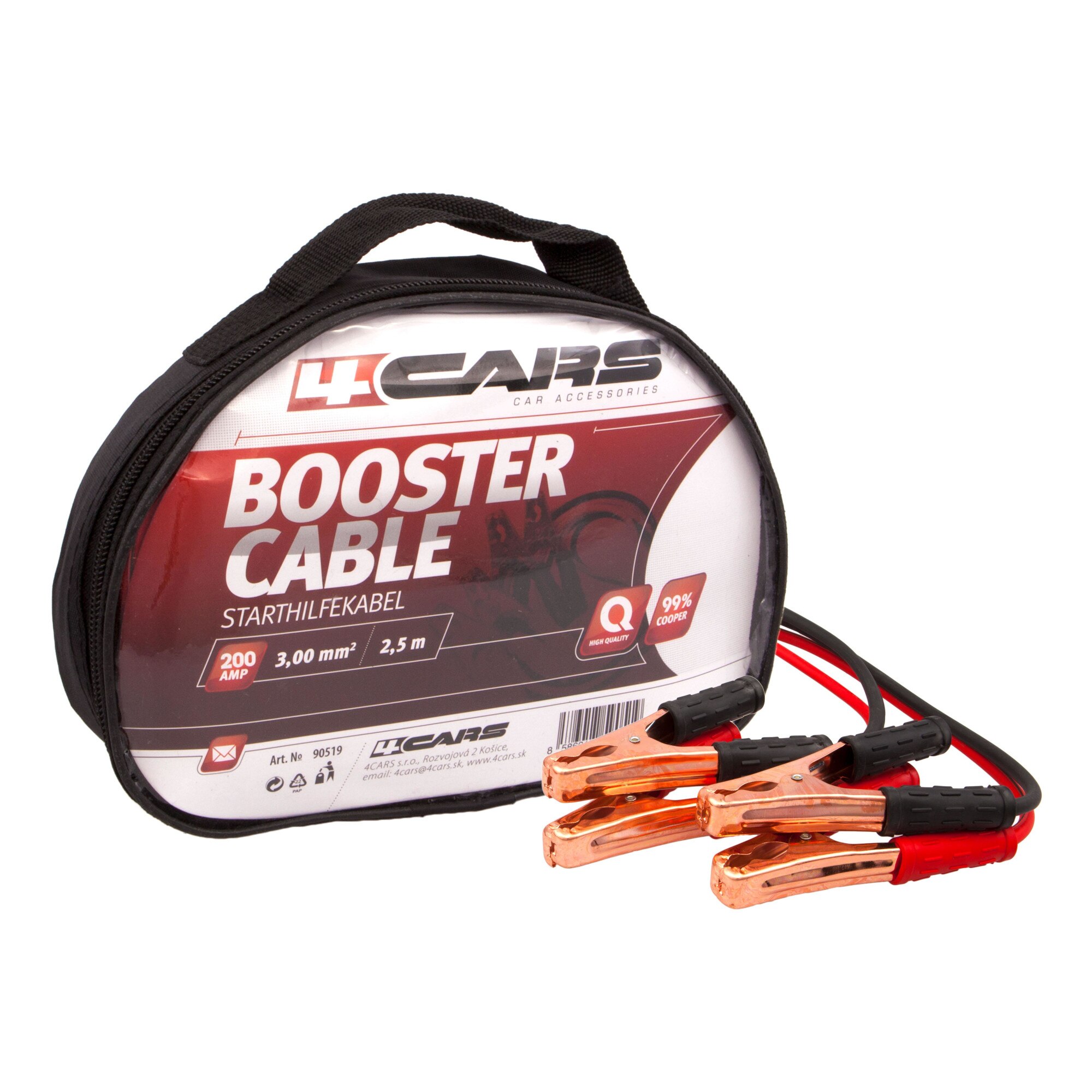 Cablu alimentare acumulator 200a 2,5 m 4cars