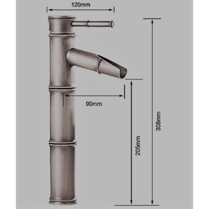 Baterie lavoar monocomanda antichizata TRENDY'S
