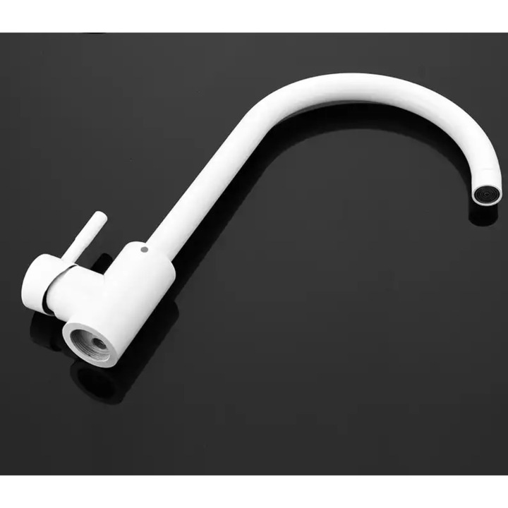 Trendy's rozsdamentes acél egykaros csaptelep, fehér