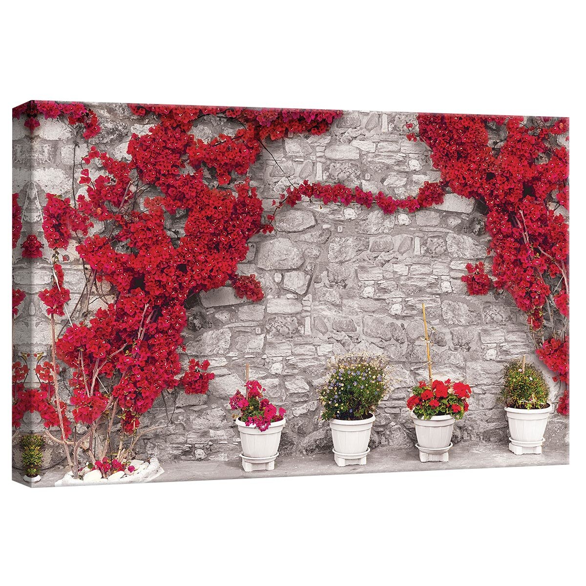 Tablou Canvas DEGRETS 78252 Perete cu flori rosii 1, 40x60cm