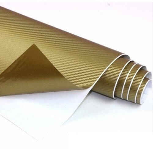 Rola folie carbon EVO 3D aurie cu tehnologie de eliminare a bulelor de aer 10m x 1.5m