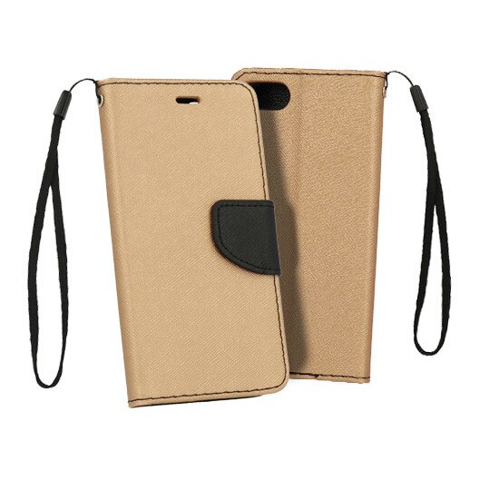 Husa Carte Fancy pentru Samsung Galaxy A21s, Inchidere Magnetica, gold