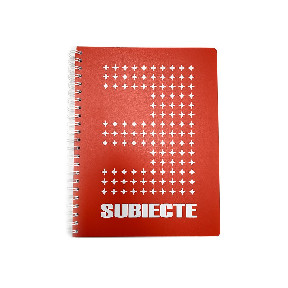 Caiet 3 subiecte A4 120 file spirala, coperta plastic rosu