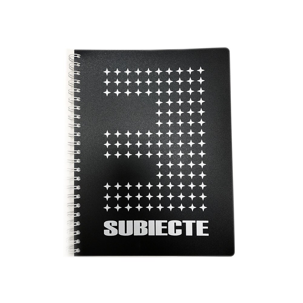 Caiet 3 subiecte A4 120 file spirala, coperta plastic negru