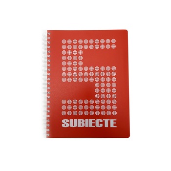 Caiet 5 subiecte A4 200 file spirala, coperta plastic rosu Caiet 5 subiecte A4 200 file spirala, coperta plastic rosu
