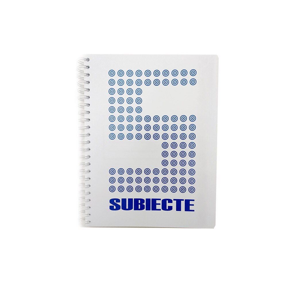 Caiet 5 subiecte A4 200 file spirala, coperta plastic alb