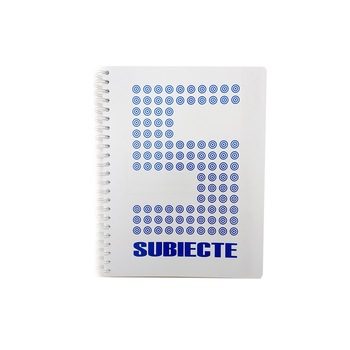 Caiet 5 subiecte A4 200 file spirala, coperta plastic alb Caiet 5 subiecte A4 200 file spirala, coperta plastic alb