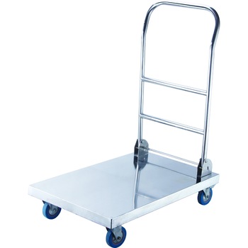 Carucior platforma pliabil din inox pentru transport marfa, liza 300kg, 820x520x970mm Carucior platforma pliabil din inox pentru transport marfa, liza 300kg, 820x520x970mm