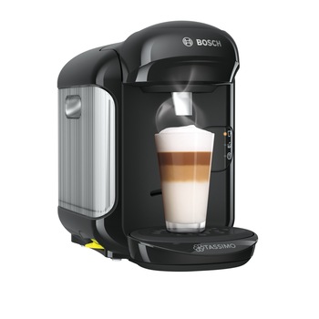 Espressor de cafea Bosch Tassimo Vivy II , putere de 1300w, 3.3 bar, 0.7l , autocuratare si decalcifiere, capsule, culoare Negru Espressor de cafea Bosch Tassimo Vivy II , putere de 1300w, 3.3 bar, 0.7l , autocuratare si decalcifiere, capsule, culoare Negru