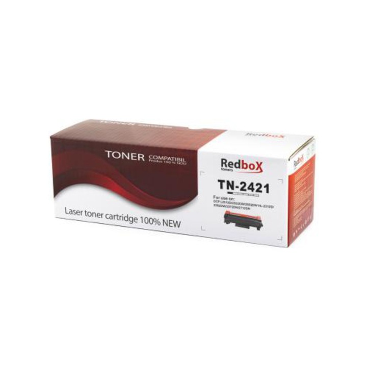 Redbox TN2421-el kompatibilis Festékkazetta , 3000 oldal, Fekete