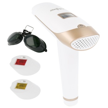 Epilator pentru epilare definitiva fara durere, tehnologie IPL, 5 trepte de intensitate, pentru femei si barbati, senzor piele, mod automat, cu afisaj, 400.000 de pulsatii Epilator pentru epilare definitiva fara durere, tehnologie IPL, 5 trepte de intensitate, pentru femei si barbati, senzor piele, mod automat, cu afisaj, 400.000 de pulsatii