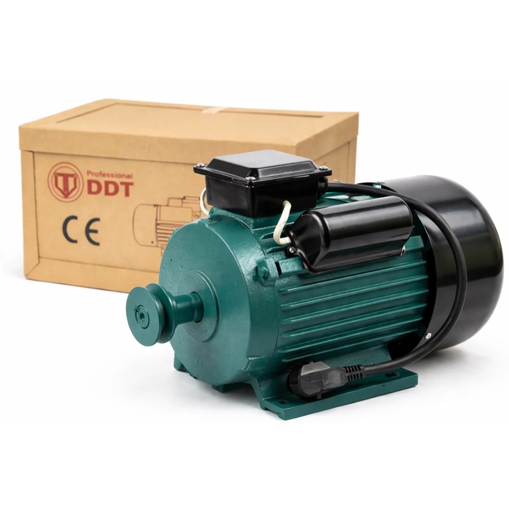 Motor electric monofazat cu fulie inclusa, DDT PROFESSIONAL, 3000 W, 1500 rpm, 2 condensatori, corp fonta
