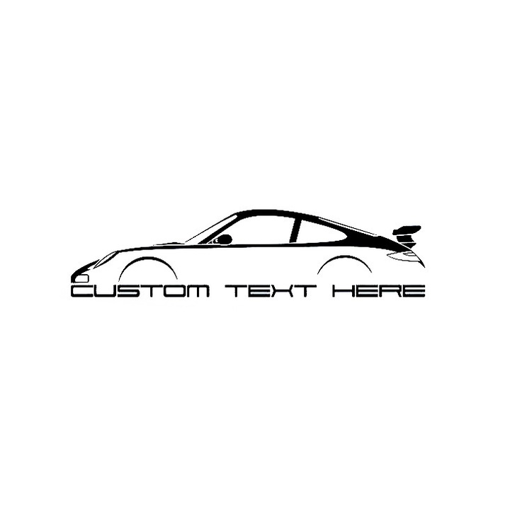 Sticker decorativ perete MASINA cu TEXT PERSONALIZAT 90X30 CM