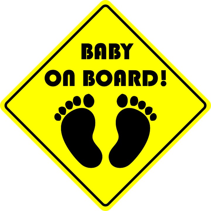Baby on board labute Sticker autocolant 12 x 12 cm