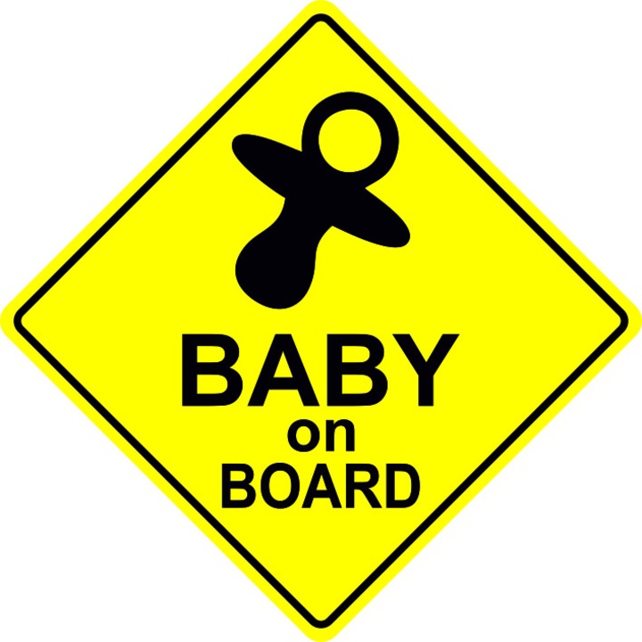 Baby on board suzeta Sticker autocolant 12 x 12 cm