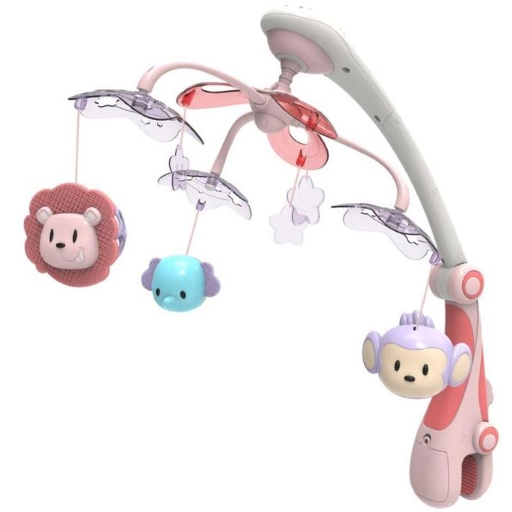 Carusel Muzical Cu Proiectie Baby Mix RC-822-206 Pink