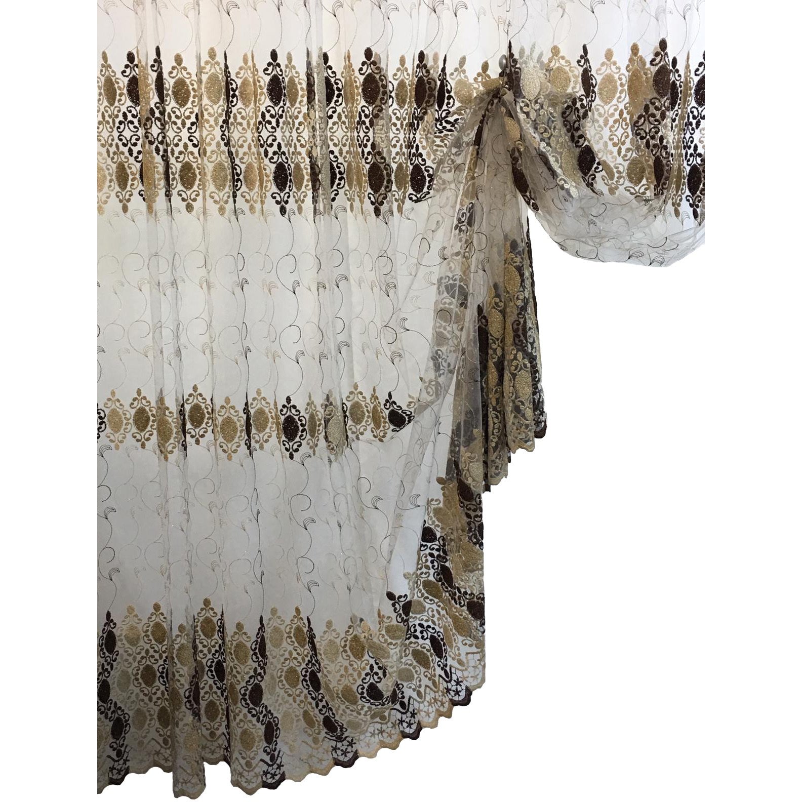 Perdea ivoire brodata 250X245cm cu rejansa by Liz Line-RD5125